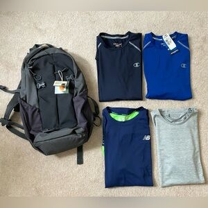 Champion PowerFlex, New Balance, Adventuridge Backpack, Athletic Tops Bundle